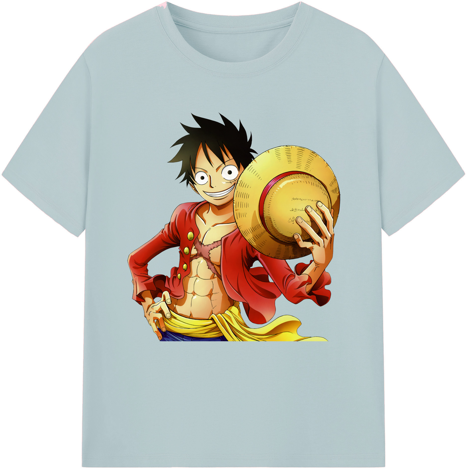 ワンピース モンキー・D・ルフィ ONE PIECE Monkey D. Luffy 綿100％半袖Tシャツ（フロントプリント）